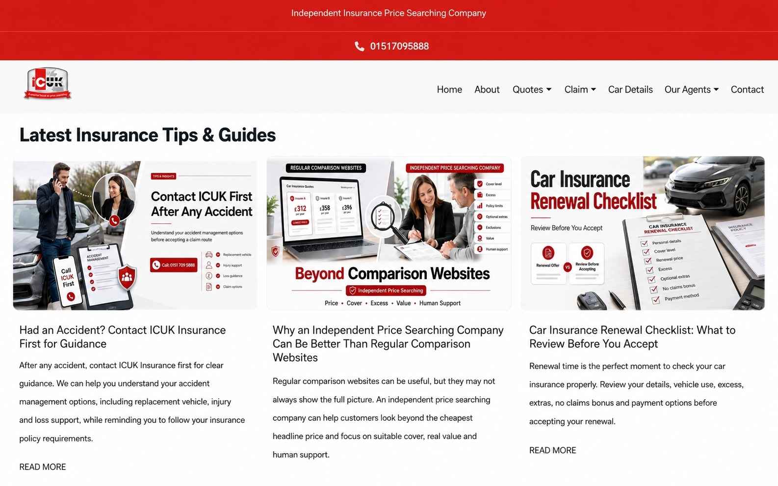 ICUK Insurance website preview
