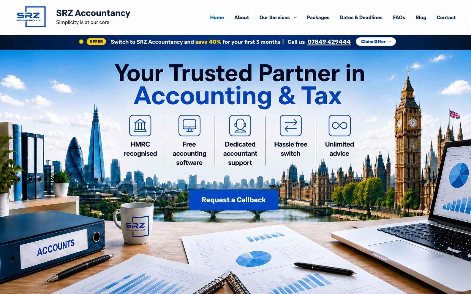 SRZ Accountancy website preview